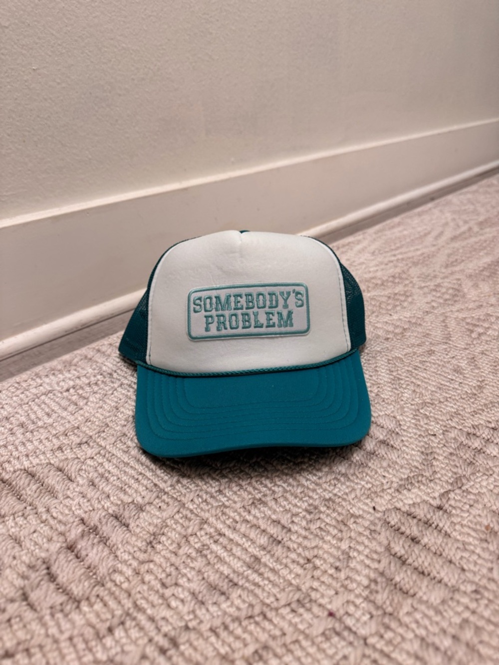 OTTO Teal & White Mesh Trucker Hat
